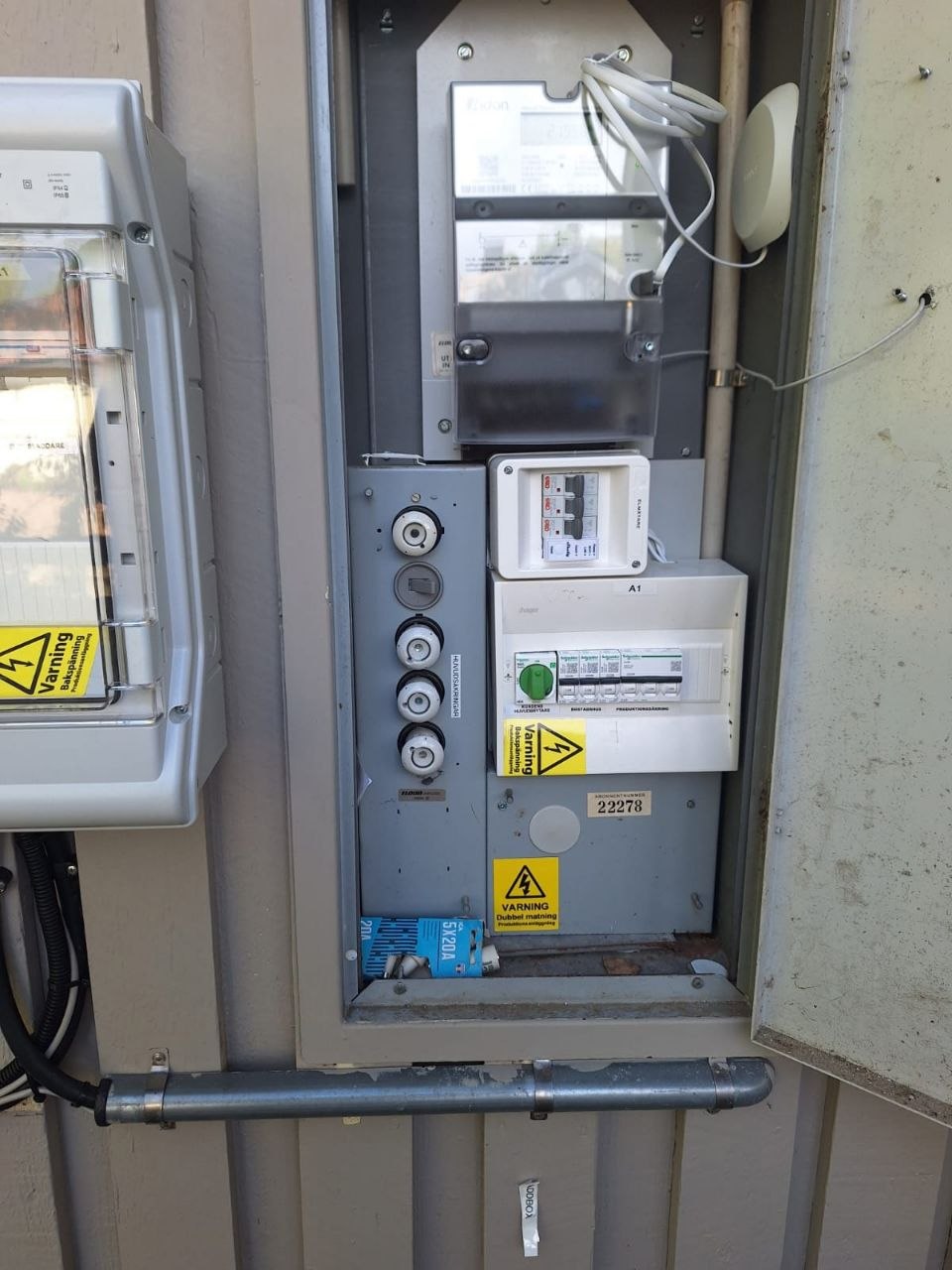 Fackmannamässigt installerat mätarskåp